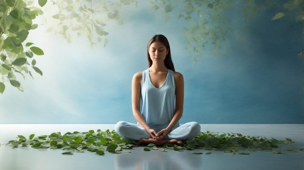 Descubra os benefícios da prática de mindfulness com uma imagem calma de uma pessoa meditando, cercada por um ambiente tranquilo. Esta imagem serena representa a essência do mindfulness, focando na conscientização do momento presente, equilíbrio emocional e clareza mental. Ideal para promover mindfulness, meditação, redução do estresse e bem-estar. Explore como o mindfulness pode melhorar sua vida, reduzir o estresse e aprimorar o foco com esta imagem relaxante que personifica paz interior e autoconhecimento